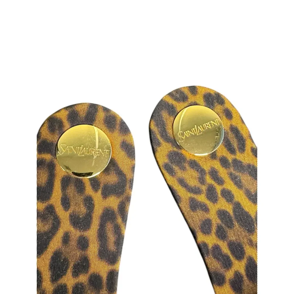 Saint Laurent NIB Carlyle Flat Slide in Leopard Size 39 - Picture 8 of 13